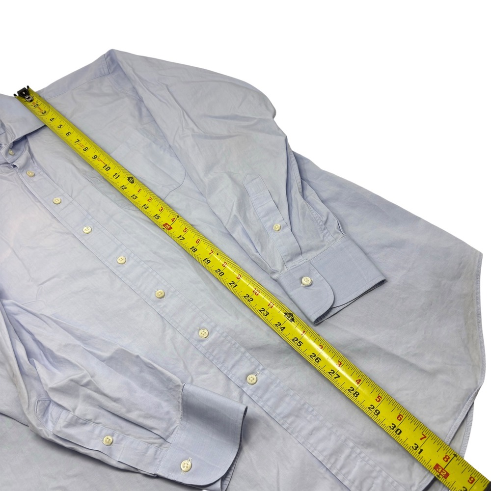 Sid Mashburn End-on-End Dress Shirt Men M Blue Cotton Spread Collar Pocket - Picture 4 of 8